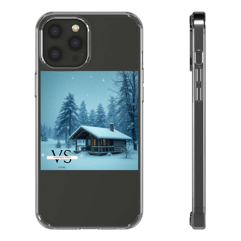 Vantage Style Elegant Mobile Case with Iconic Logo and Scenic Winter Design