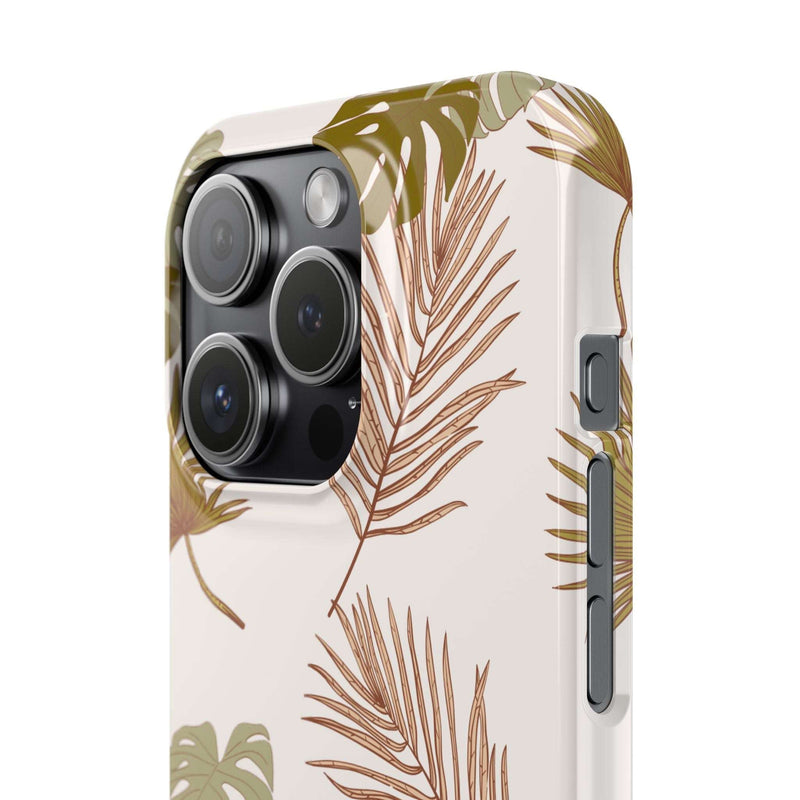 Nature-Inspired Mobile Phone Case with Tropical Leaf Design for iPhone 16 Series