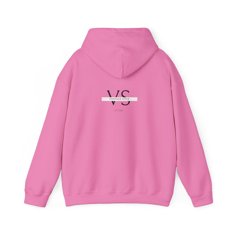 Men's urban graphic hoodie in pink, featuring bold logo design and stylish comfort for streetwear enthusiasts.