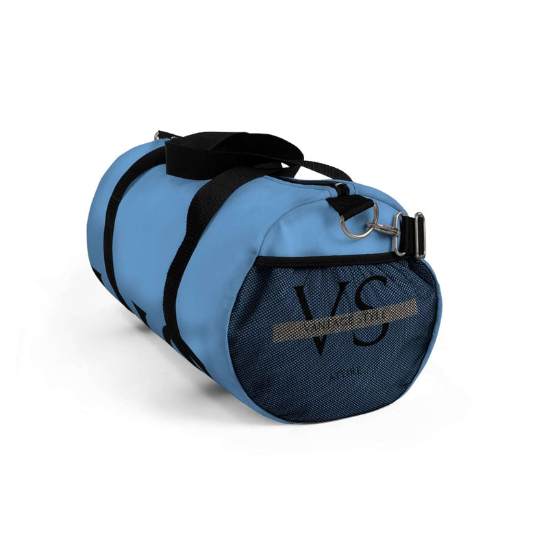 Stylish and durable blue duffle bag, perfect for travel and adventures.