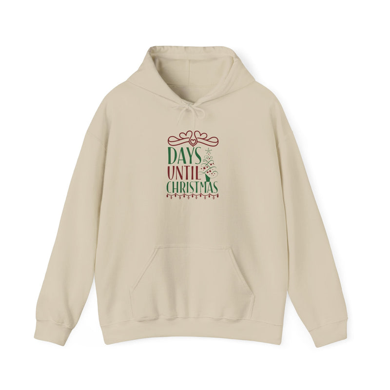 Limited edition men's Christmas hooded sweatshirt with festive 'Days Until Christmas' design.