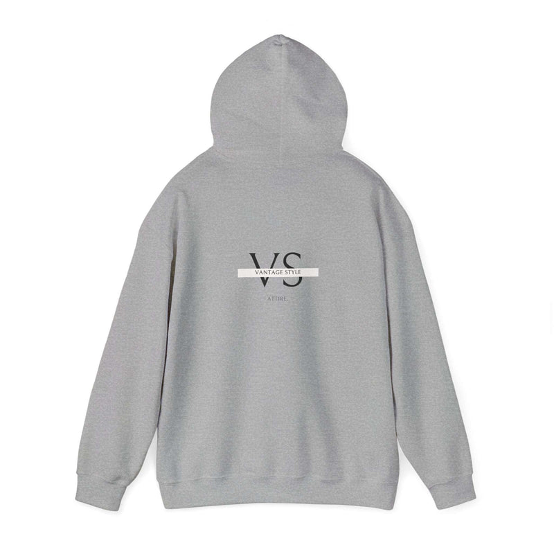 Limited edition men's Christmas hooded sweatshirt in gray with logo on back.