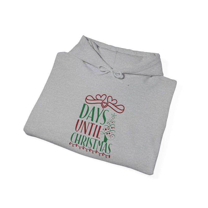 Limited Edition Men's Christmas Hooded Sweatshirt with festive design, featuring "Days Until Christmas" print, cozy fabric blend for warmth and comfort.