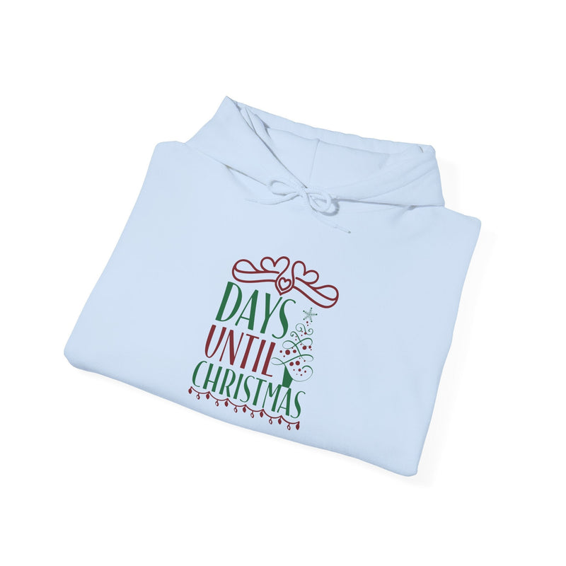 Limited Edition Men's Christmas Hooded Sweatshirt with festive design and "Days Until Christmas" print.