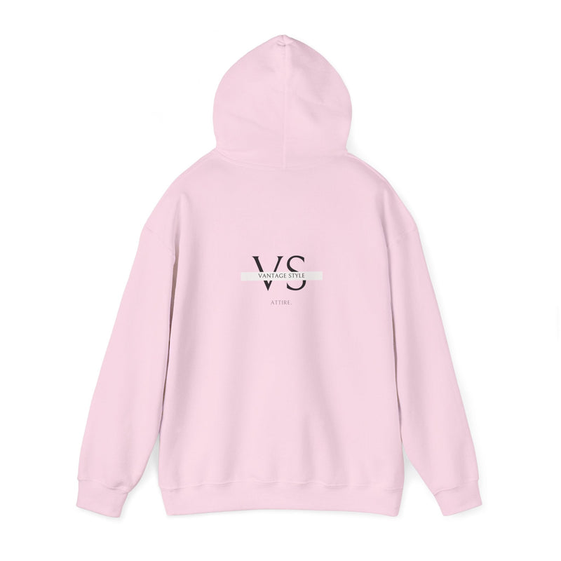 Limited edition men's Christmas hooded sweatshirt in pink, featuring vintage style logo on the back, designed for warmth and festive fashion.