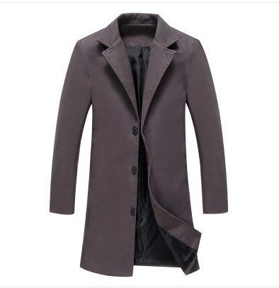 Men's premium wool jacket with classic lapel collar, lightweight and warm design.