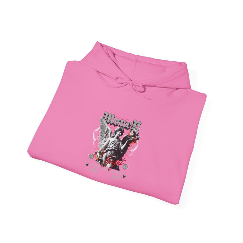 Pink graphic hoodie for men featuring bold urban design, medium-heavy fabric, and stylish comfort. Perfect for streetwear enthusiasts.