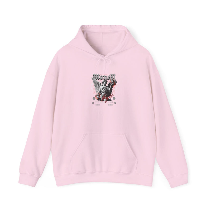 Urban Vibes Men's Graphic Hoodie with bold design, perfect for streetwear enthusiasts, offering stylish comfort in pink.