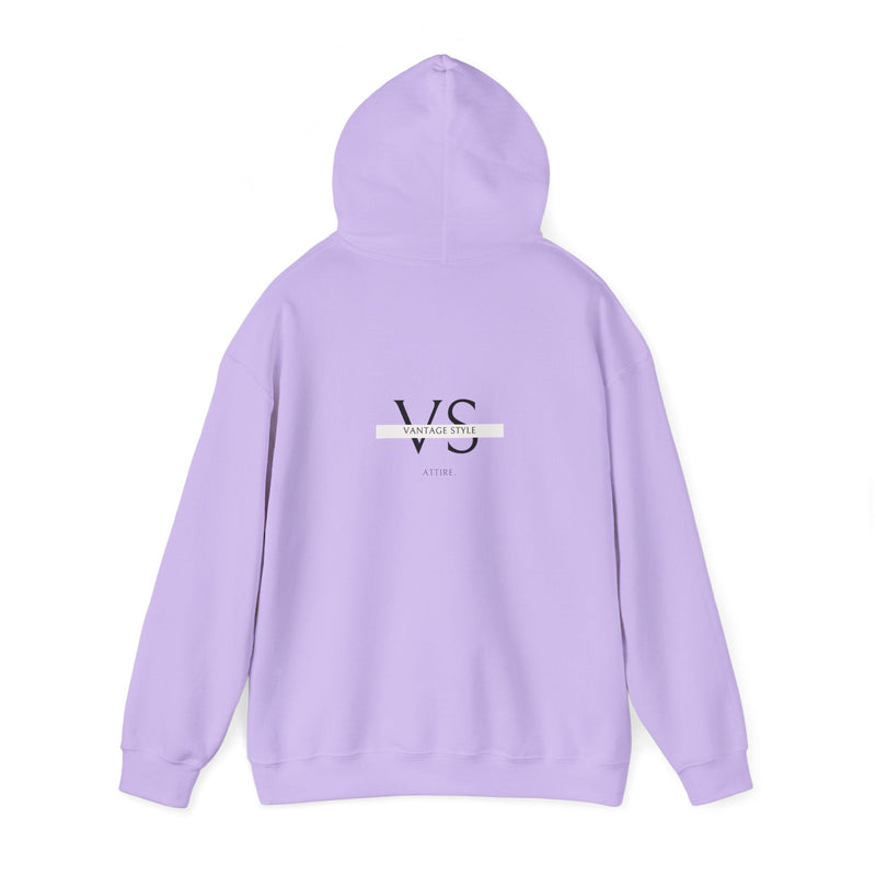 Urban Vibes Men's Graphic Hoodie in lavender with bold graphics, offers stylish comfort for streetwear enthusiasts.