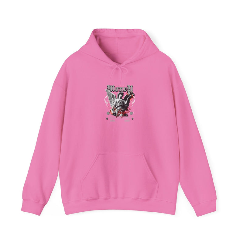 Urban Vibes Men's Graphic Hoodie in pink with bold artwork, perfect for streetwear enthusiasts seeking stylish comfort.